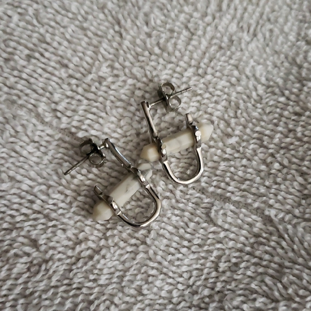 Silver and Howlite Earrings